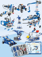 Mechanical gear assembling electronic building blocks