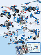 Mechanical gear assembling electronic building blocks