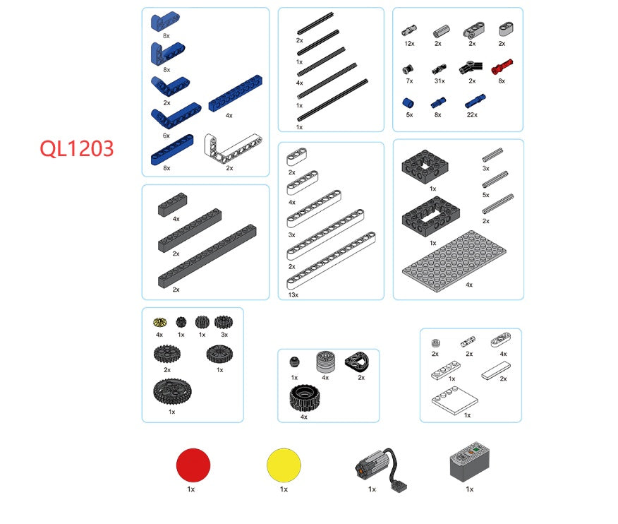 Mechanical gear assembling electronic building blocks