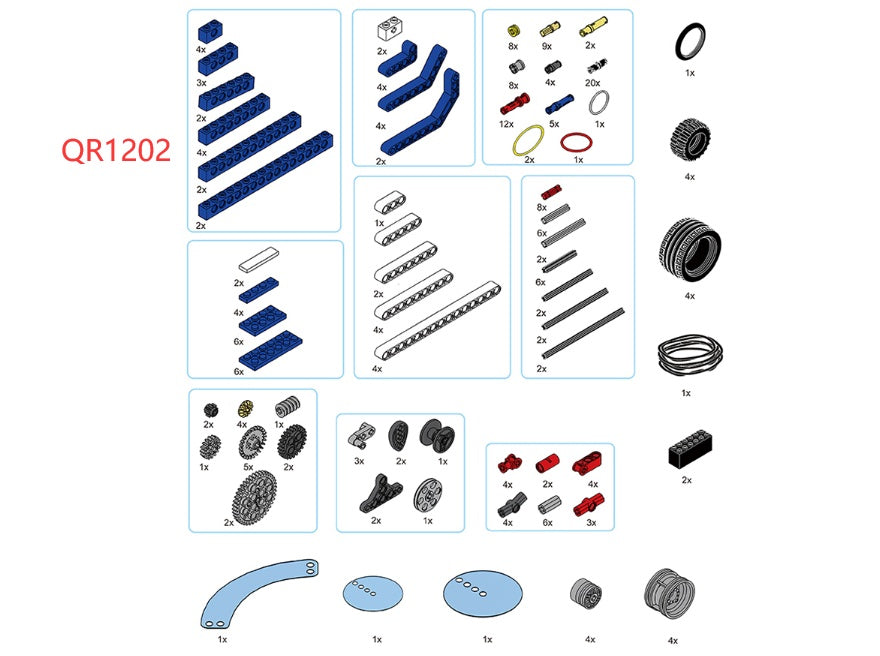 Mechanical gear assembling electronic building blocks