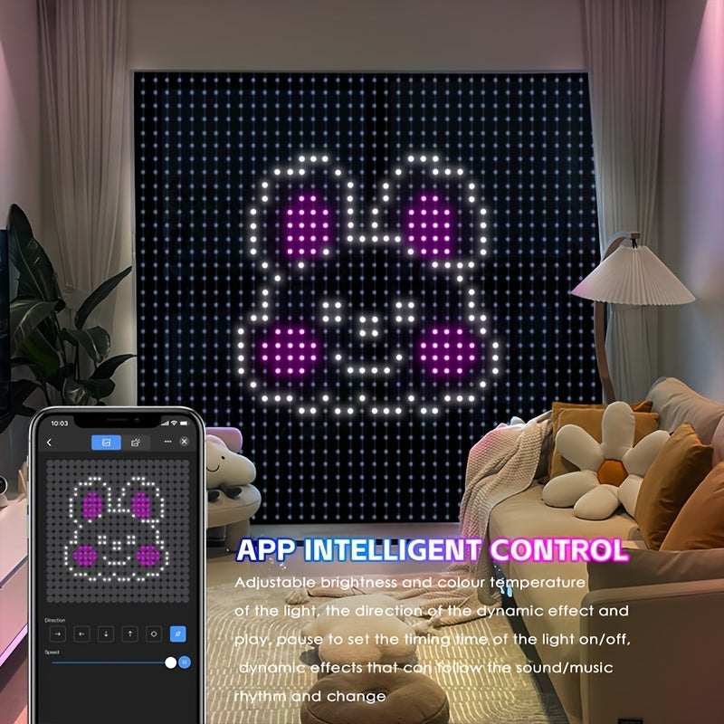 1pc, ecran Led -Guirlandes inteligentes , , APP Control to for Switch At Any Time,